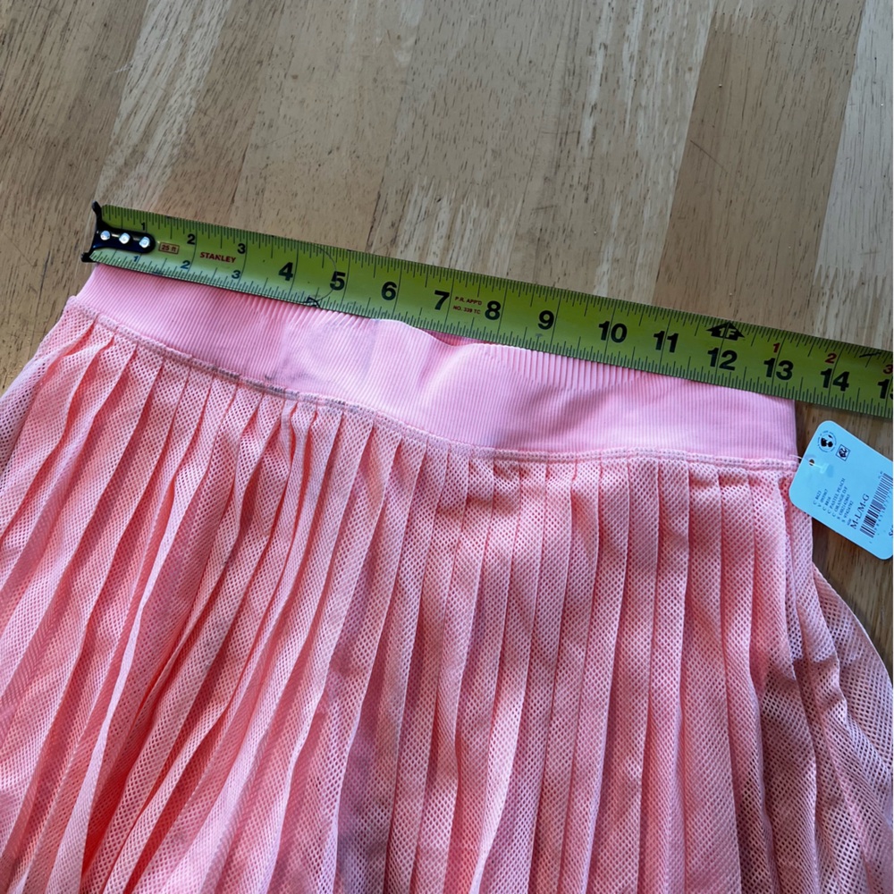 Free People Spring Rally Ruffle Coral Pleated Mini Skirt - Picture 6 of 9
